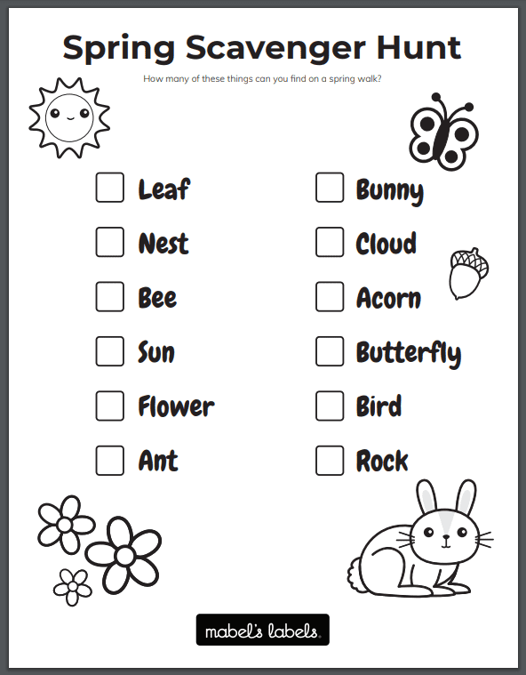 Spring Scavenger Hunt Printable from Mabel's Labels